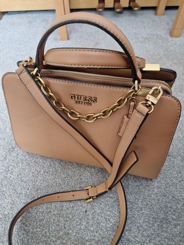 Ladies tan guess handbag with - ladies,