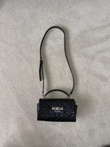 Guess indra black handbag with - black,
