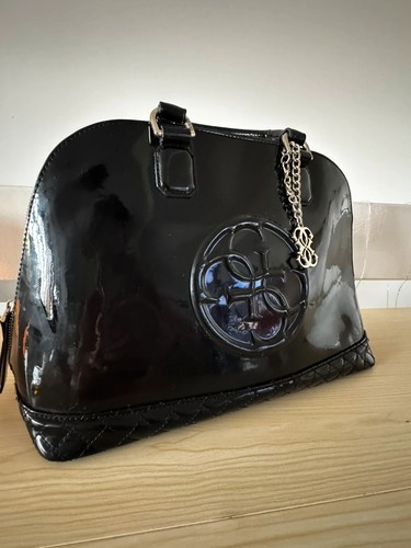 Guess black patent handbag - patent,