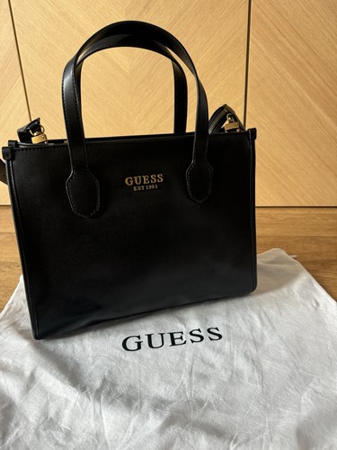 Guess black tote handbag - black,