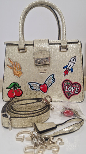 Guess gold patch satchel - patch,
