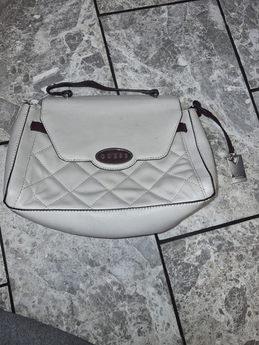 Guess cream quilted handbag - cream,