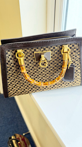 Guess monogram satchel - satchel, handbag