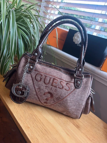 Guess brown monogram handbag - -,