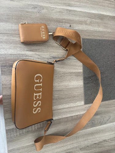 Guess brown mustard crossbody - mustard,