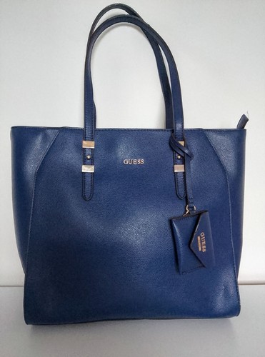 Guess navy blue saffiano tote - guess,