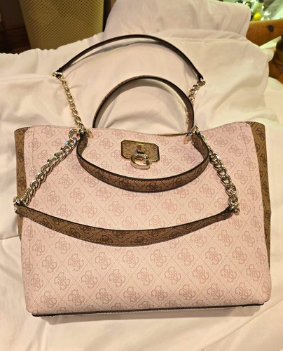 Guess pink brown logo - pink/brown, satchel