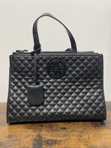 Guess satchel bag quilted faux - satchel,
